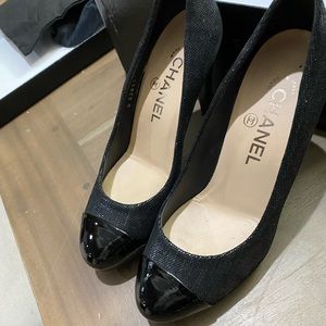 Chanel Black CC logo Pumps Size 36.5